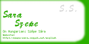 sara szepe business card